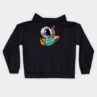 Astronaut Riding Rocket Kids Hoodie